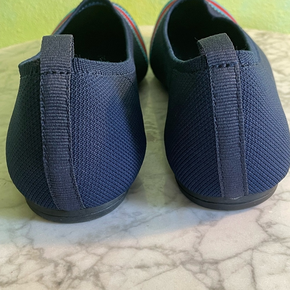Chic Navy Flats with Multicolor Stripes - Picture 8 of 9